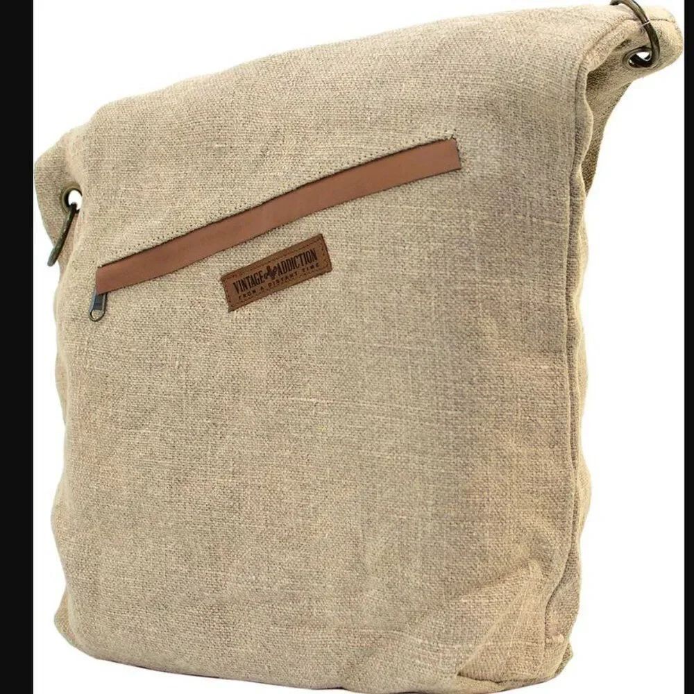 Vintage Addiction Foldover Natural Jute Crossbody